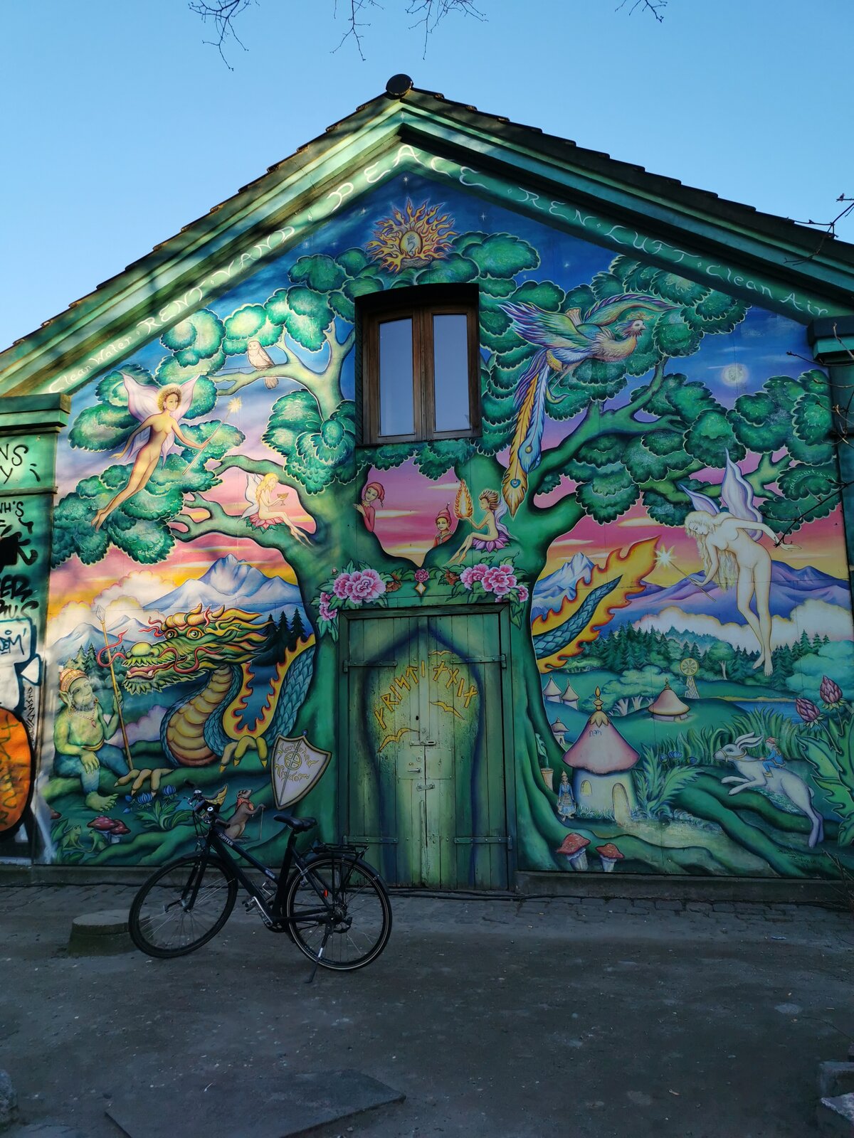 The wall near the entrance